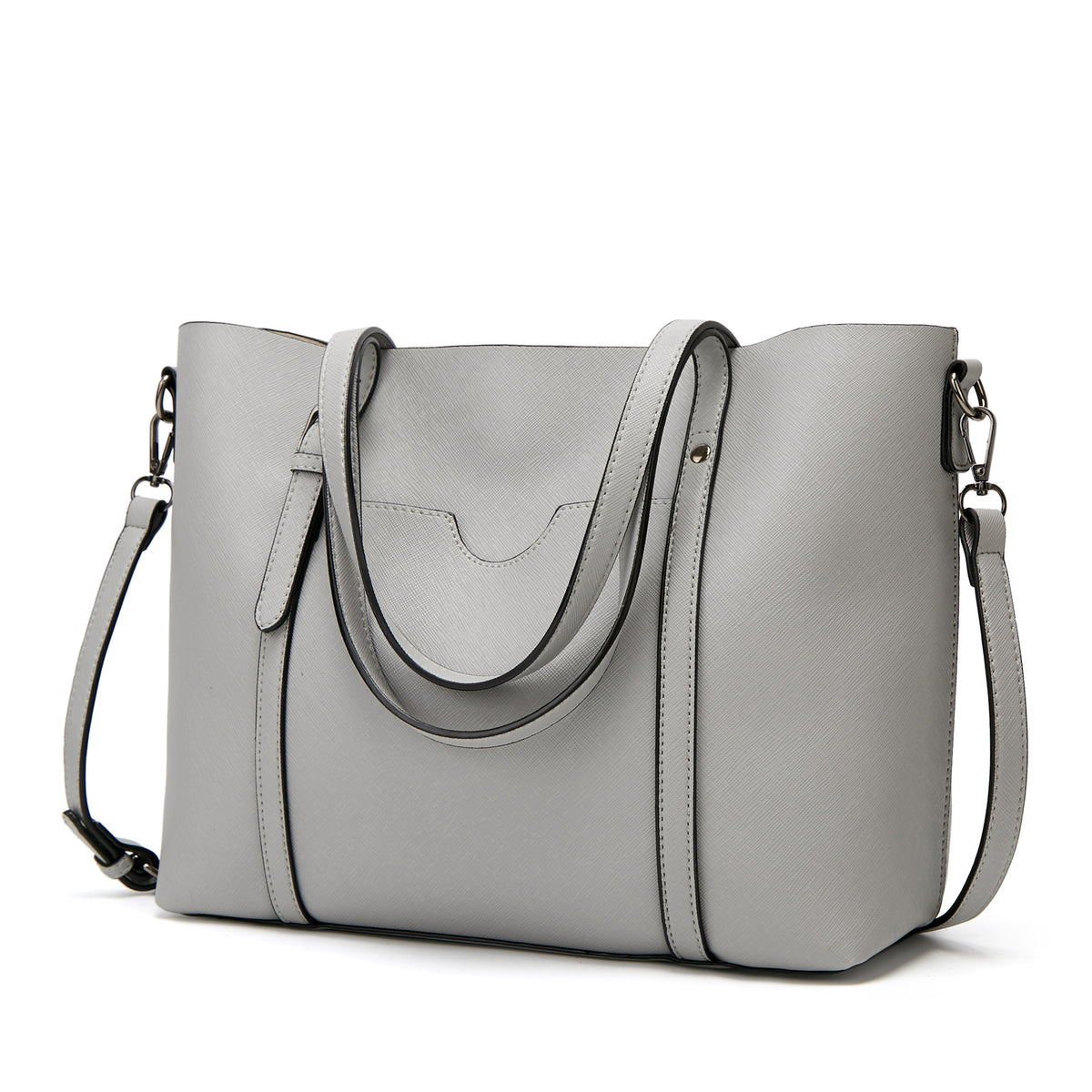 Trendy Cross Pattern PU Tote Bag for Women – Large Cross-Textured Shoulder Handbag with Zipper