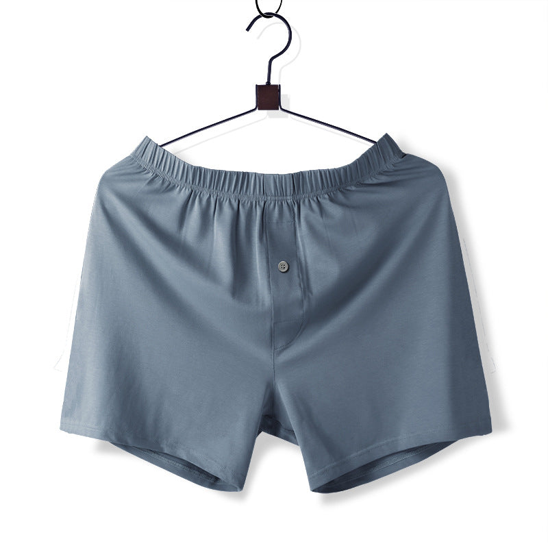 Mid-Waist Men’s Cotton Home Pants – Breathable Relaxed Lounge Shorts