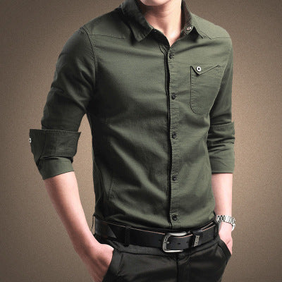 Men’s Slim Fit Cotton Business Shirt – Casual Plus Size Shirt, M–4XL