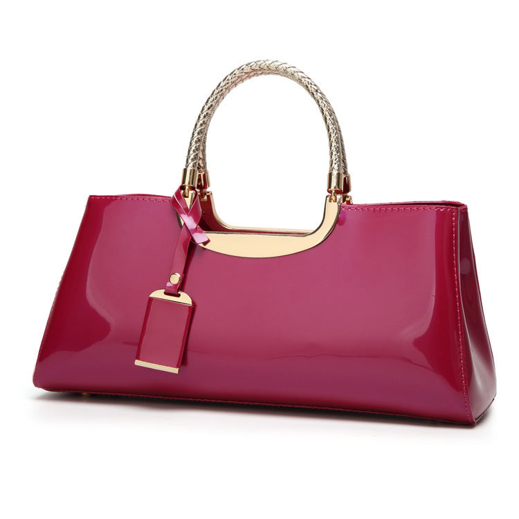 Elegant Patent Leather Handbag – Chic Women’s Shoulder & Hand Carry Purse
