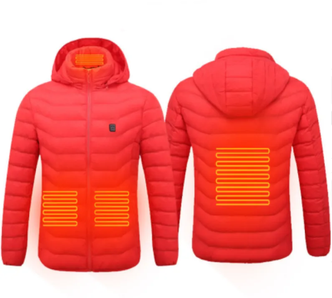 Heat Core Men’s USB Heated Winter Jacket – 3-Level Carbon Fiber Heating Jacket, 3 Colors, S–6XL