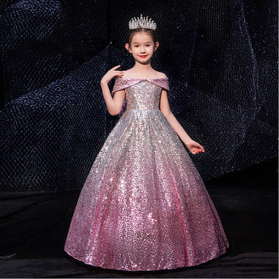 Long Tail Dress for Girls – 100% Cotton Elegant Party Dress