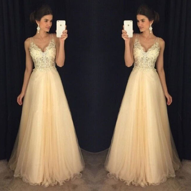 Chiffon Sequin Evening Dress for Women – Long Formal Gown