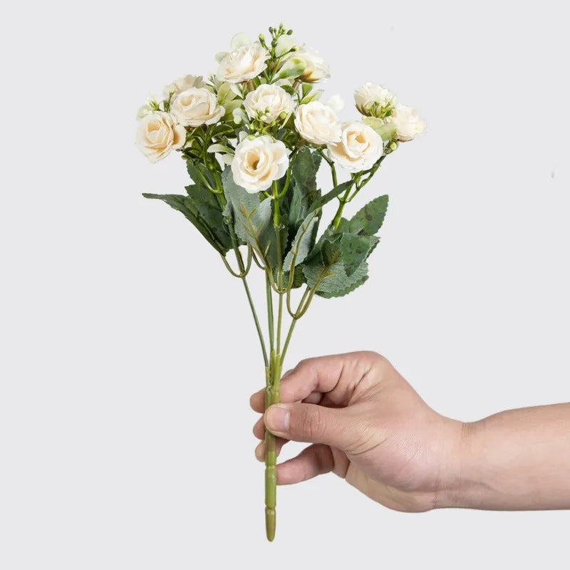 15-Head Princess Rose Bouquet – Elegant Silk Floral Arrangement for Home & Wedding Decor