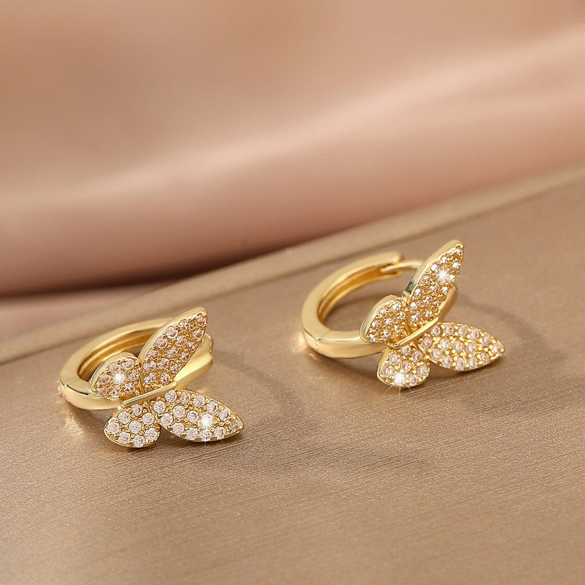 S925 Silver Butterfly Ear Cuffs – Sparkling Korean-Style Nature Jewelry