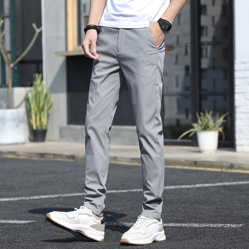 Men’s Summer Slim Fit Suit Pants – Business Casual Dress Trousers