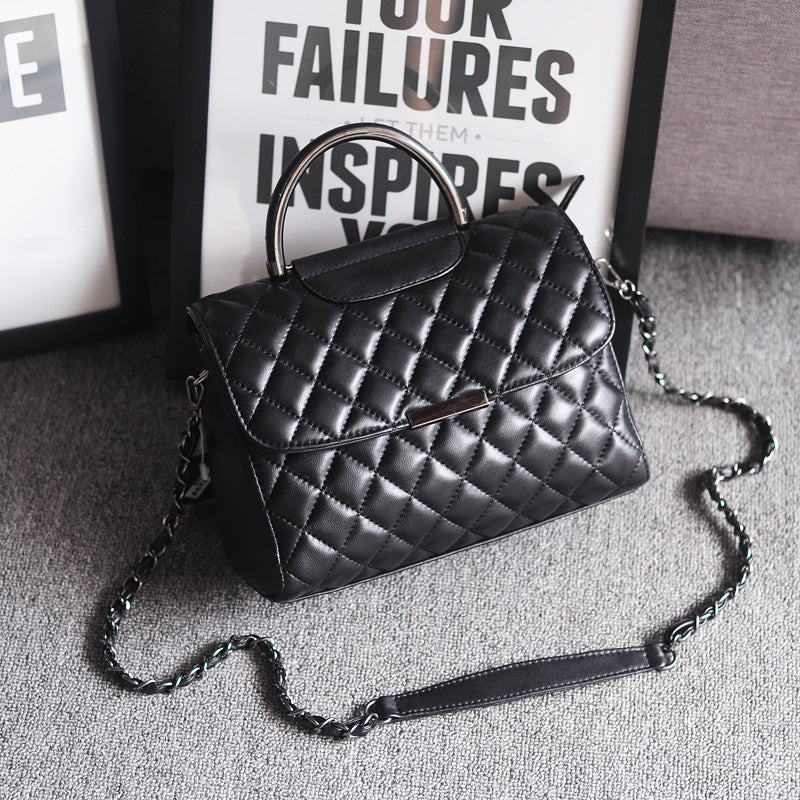 Fashionable Quilted Chain Bag for Women – Elegant PU Shoulder Handbag with Chic Chain Strap