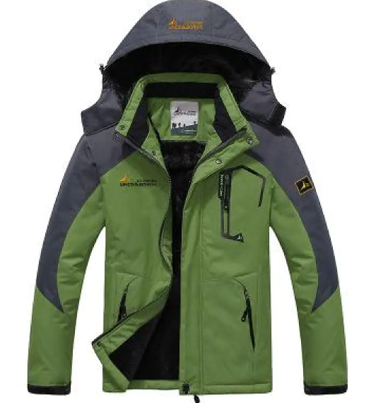Men’s Waterproof Thermal Hiking Jacket – Windproof Insulated Outdoor Winter Coat, 8 Colors, L–6XL
