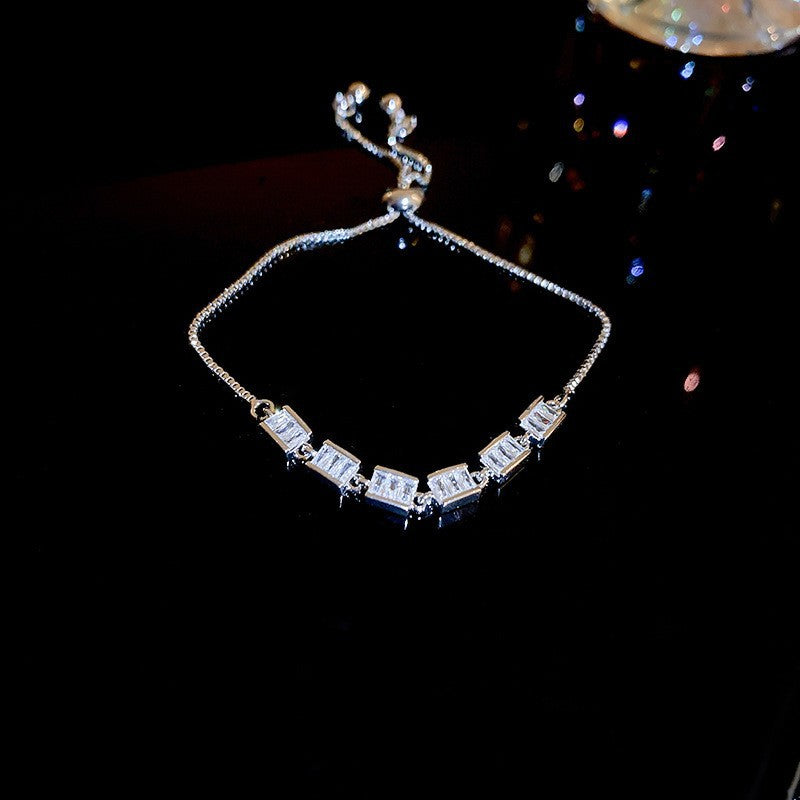 Women’s Adjustable Colorful Zirconia Bracelet – Sparkling Rainbow Fashion Jewelry