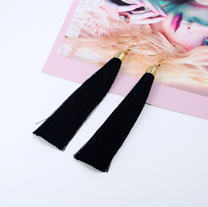 Long Tassel Dangle Earrings for Women – Elegant Statement Jewelry