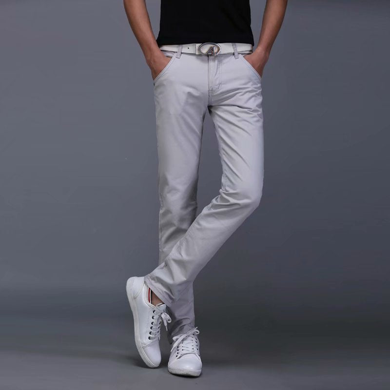 Men’s Slim Fit Straight-Leg Pants – Summer Casual Trousers