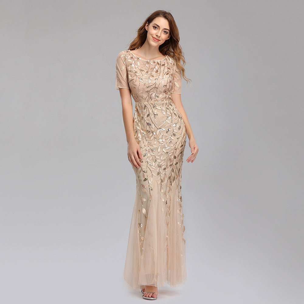 Women’s Lace Mermaid Evening Gown – Elegant Floor-Length Formal Dress S–3XL