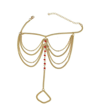 Multi-layer Tassel Chain Crystal Beaded Anklet for Women
