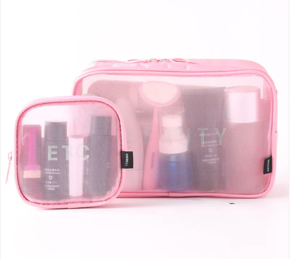 Mesh Cosmetic Storage Bag – Large Capacity Portable Makeup Brush Organizer