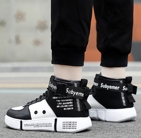 High-Top Breathable Sneakers for Men - Trendy Style