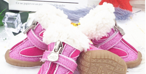 Warm Dog Snow Boots – Non-Slip Suede Winter Booties with Lamb Velvet Lining