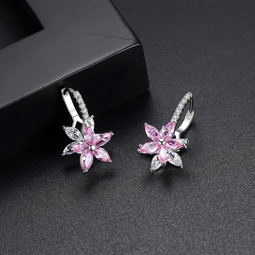 Snowflake Zirconium Stud Earrings for Women – Elegant Sparkling Jewelry
