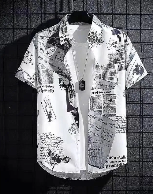 Men’s Fashion Simple Loose Short-Sleeve Shirt – USA