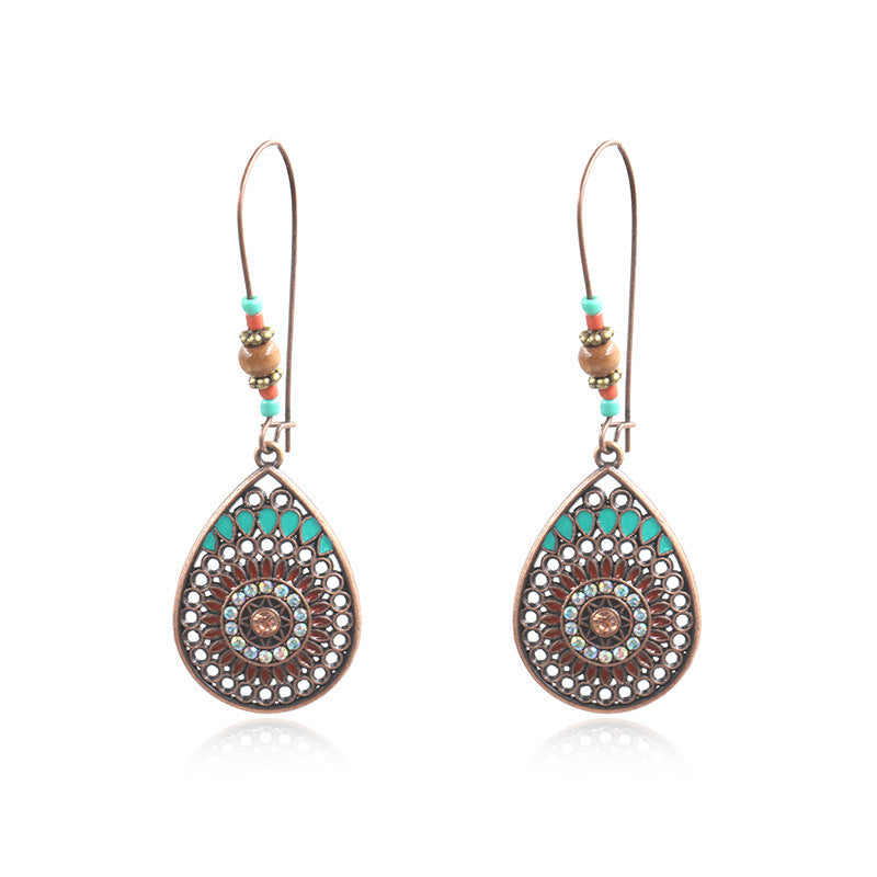 Bohemian Hollow Water Drop Earrings for Women – Elegant Boho Dangle Jewelry