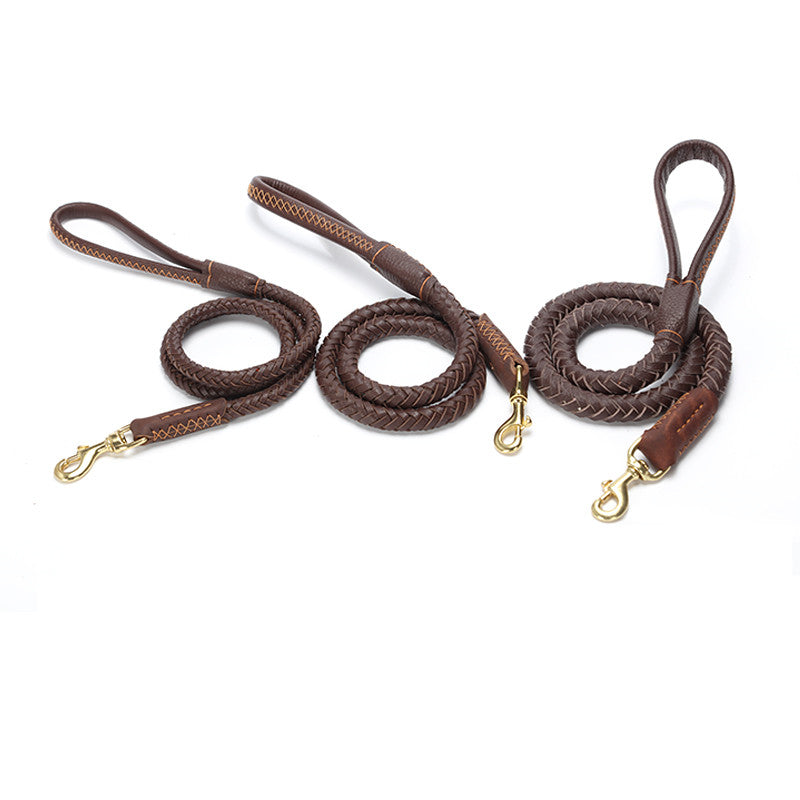 Premium Leather Dog Leash – Heavy-Duty Walking & Training Lead for Medium & Large Dogs
