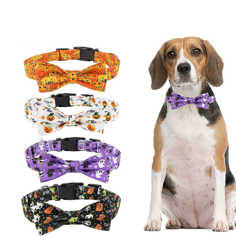 Halloween Dog Collar – Adjustable Spooky Cartoon Pet Collar for Small to Large Dogs