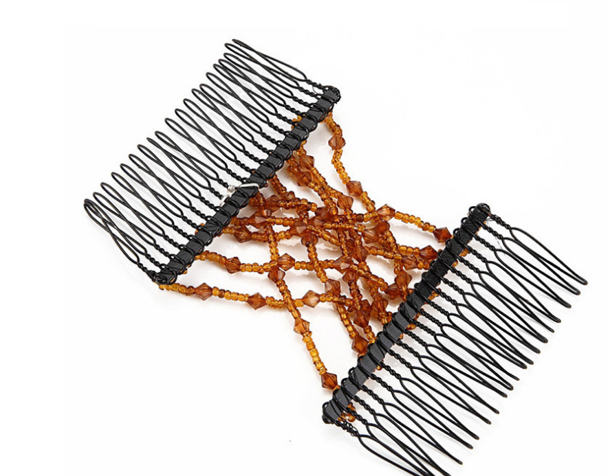 Bead Hair Comb Wire Styling Tool – Decorative Hair Brush & Hairstyle Accessory