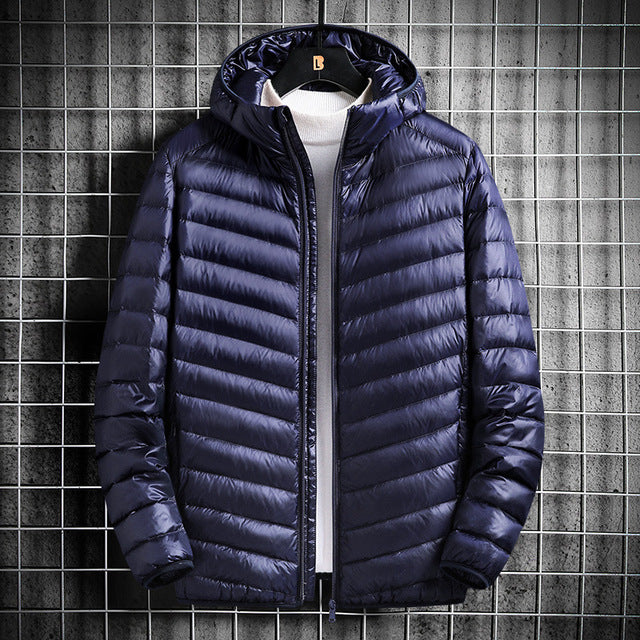 Men’s Warm Lightweight White Duck Down Jacket – USA