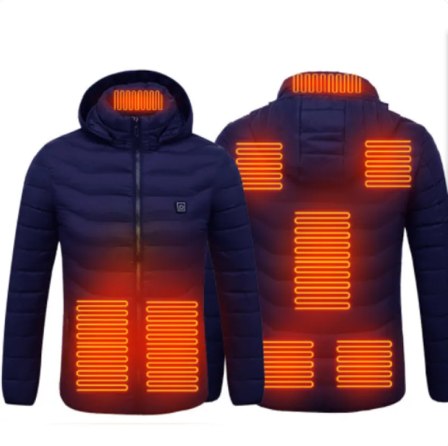 Heat Core Men’s USB Heated Winter Jacket – 3-Level Carbon Fiber Heating Jacket, 3 Colors, S–6XL