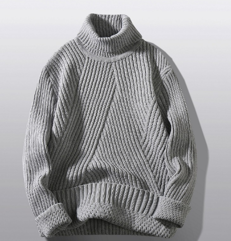 Men’s Premium Thickened High-Neck Sweater – Warm Winter Knitwear – USA
