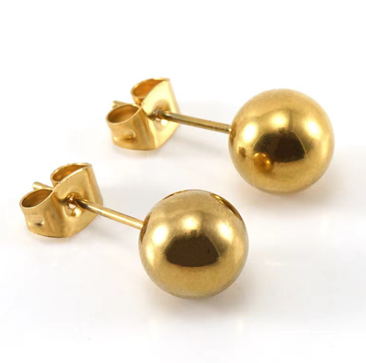 Ball Stud Earrings for Women – Minimalist Round Fashion Jewelry