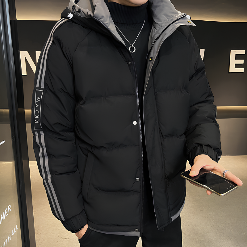 Men’s Thickened Hooded Cotton Padded Casual Jacket – USA