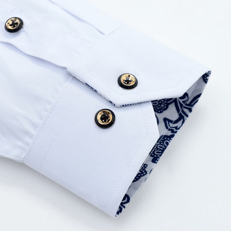 Men’s Korean Slim Fit Cotton Business Shirt – Smart Casual Long Sleeve Shirt, M–4XL