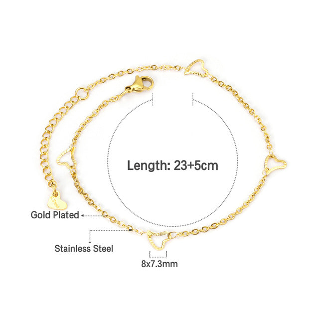 Stainless Steel Casual Retro Beach Anklet for Women