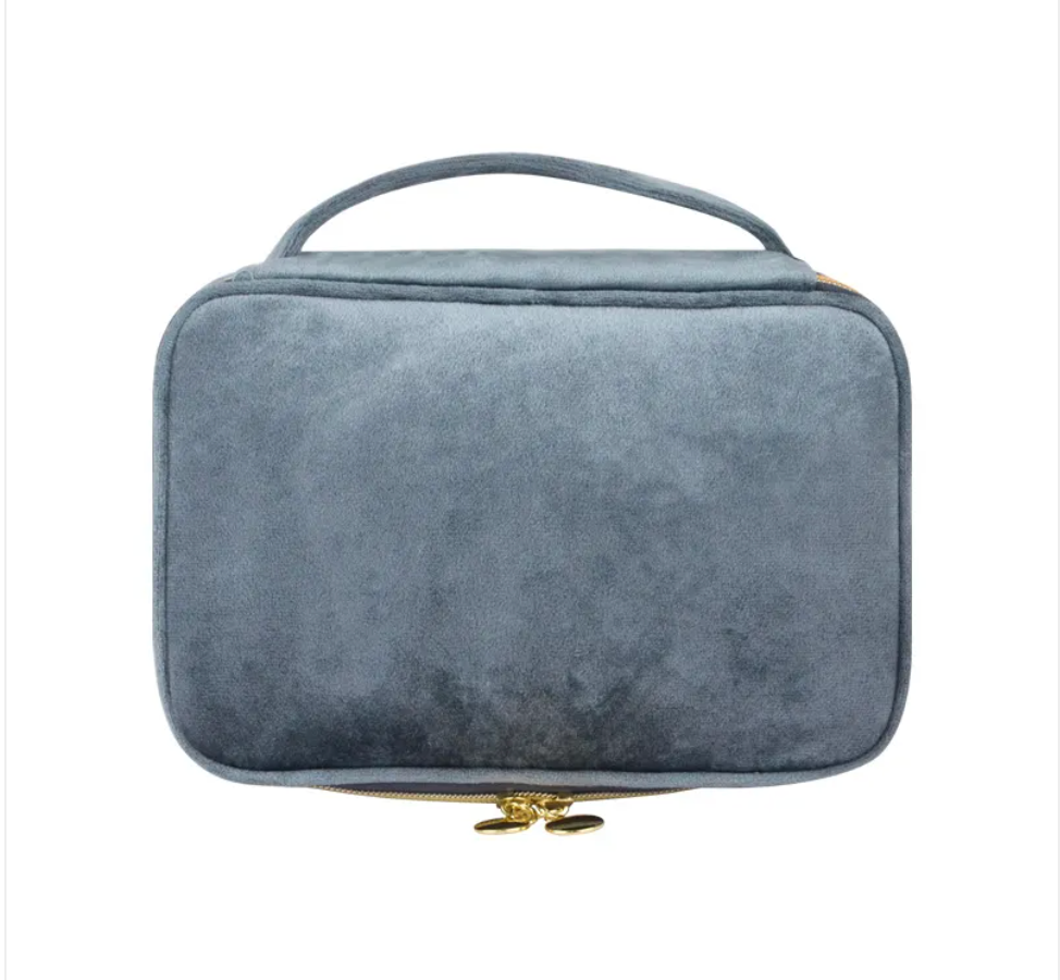 Portable Velvet Cosmetic Bag – Soft Makeup & Beauty Travel Organizer