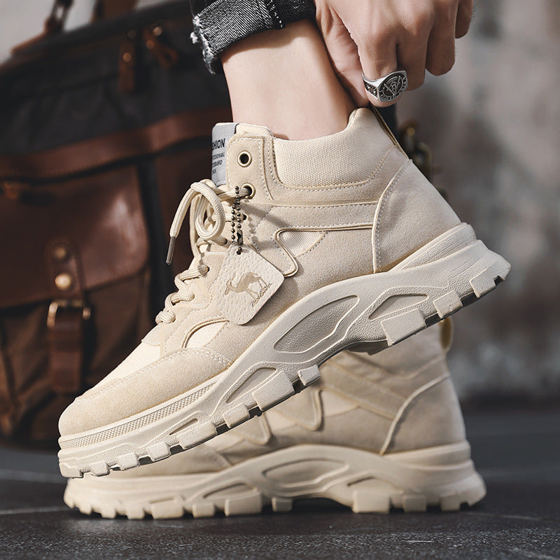 Men’s Retro High-Top Thick-Sole Boots – Fall & Winter Footwear