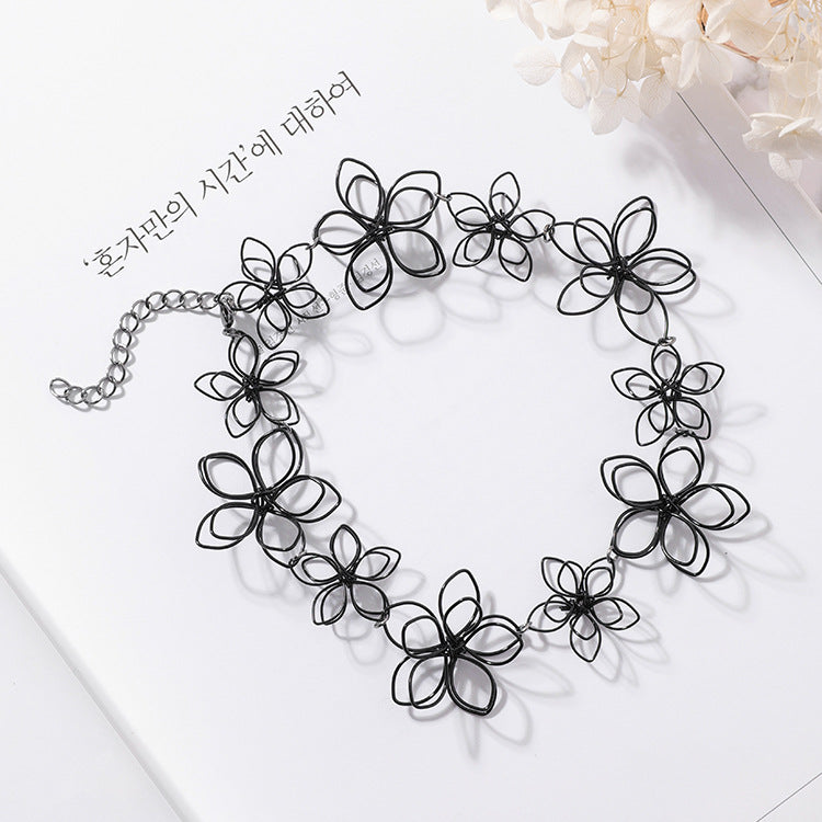 Floral Choker Necklace for Women - Short Neck Chain