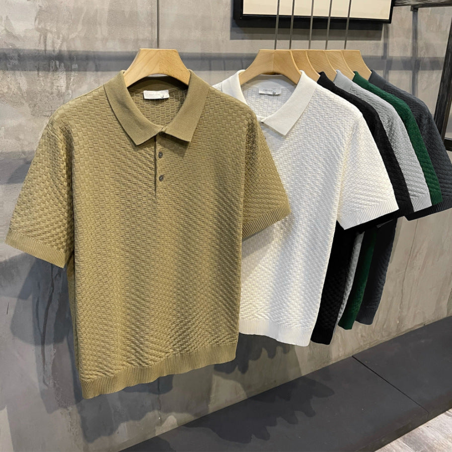 Men’s Slim Fit Cotton Blend Polo Shirt – Vintage Lapel Short Sleeve Summer Tee, M–3XL
