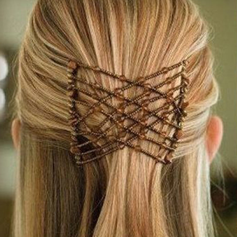 Bead Hair Comb Wire Styling Tool – Decorative Hair Brush & Hairstyle Accessory