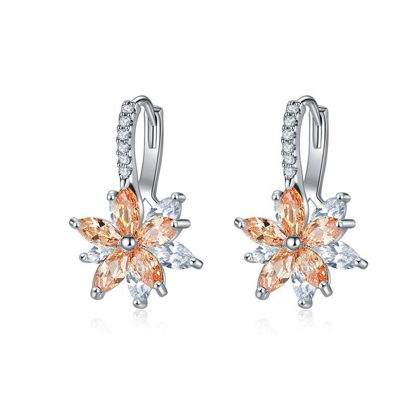Snowflake Zirconium Stud Earrings for Women – Elegant Sparkling Jewelry