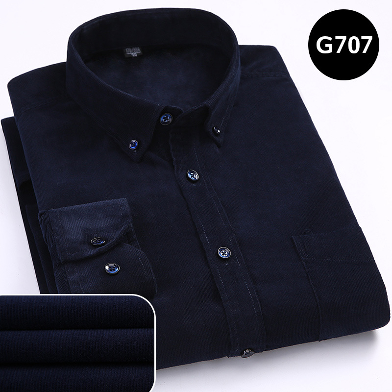 Men’s Cotton Corduroy Long Sleeve Shirt – Slim Fit Casual Button-Up Shirt, S–5XL