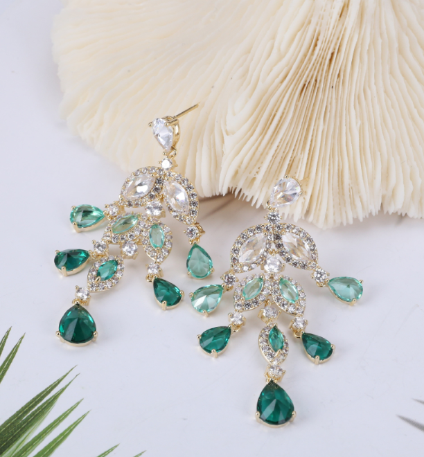 Colorful Water Drop Zircon Tassel Earrings for Women – Sparkling Dangle Jewelry