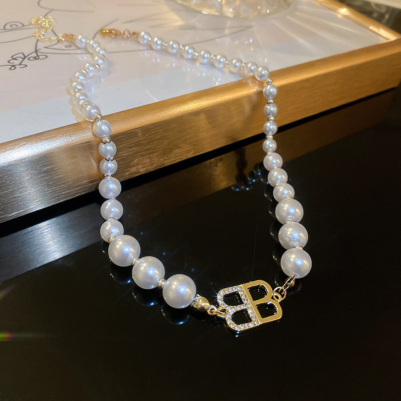 Korean Vintage Pearl Tassel Floral Bow Choker Necklace