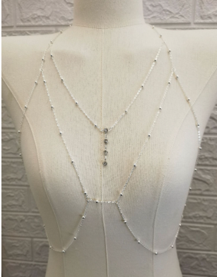 Women’s Vintage Layered Tassel Body Chain Necklace – Copper & Iron Statement Jewelry, Gold, Silver & White
