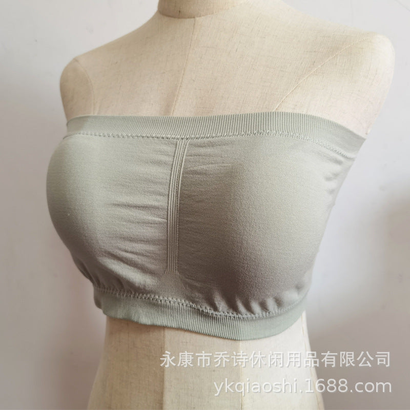 Women’s Strapless Seamless Padded Bandeau Bra – Comfortable Tube Top Bra