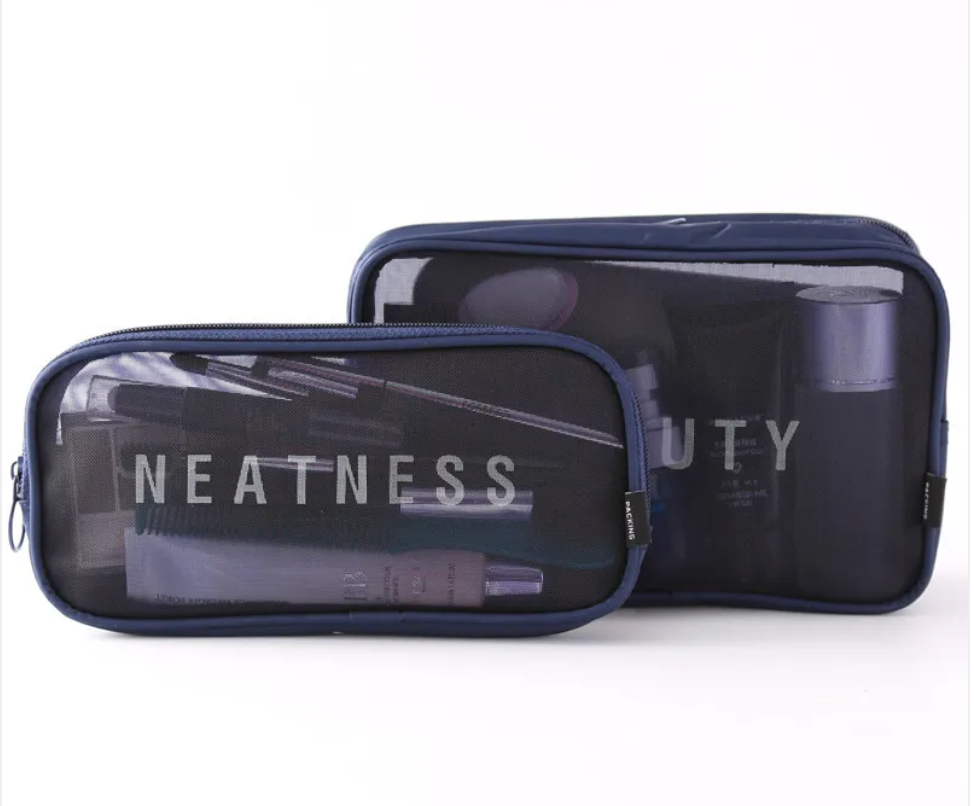 Mesh Cosmetic Storage Bag – Large Capacity Portable Makeup Brush Organizer