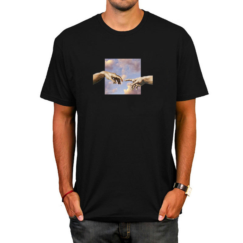 Adam’s Hand Men’s Cotton Graphic T-Shirt – Japanese Cartoon Loose Fit Streetwear Tee, S–4XL