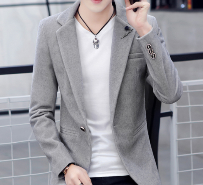 Men’s Casual Fleece Blazer – Slim Fit Warm Winter Jacket, M–4XL