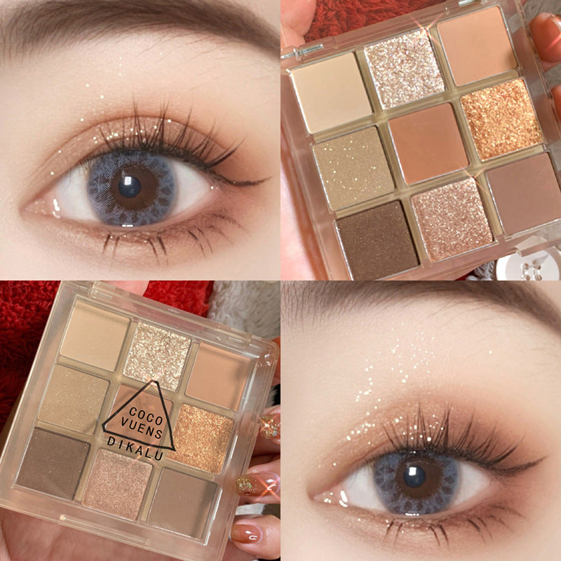 DIKALU Sunset Glow 9-Color Eyeshadow Palette – Matte & Shimmer
