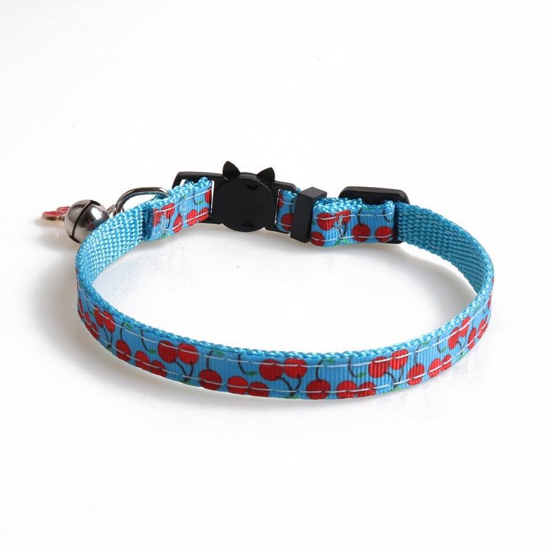Fruit Print Cat Collar – Adjustable Polyester Webbing Collar in 5 Cute Designs