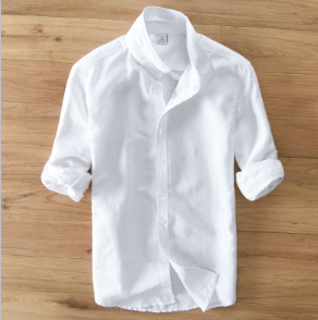 Men’s Hemp Blend Long Sleeve Casual Shirt – Breathable Tailored Button-Up Shirt